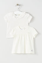 2 Camisetas - Blanco - Bebé Niña