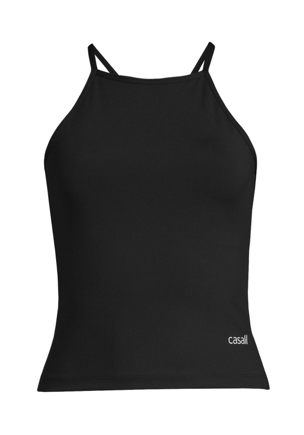 Built-In-Bra Halterneck Tank - Black