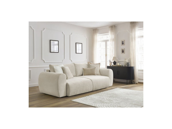 Lucien - Canapé Droit Convertible Coffre - Tissu Lisse