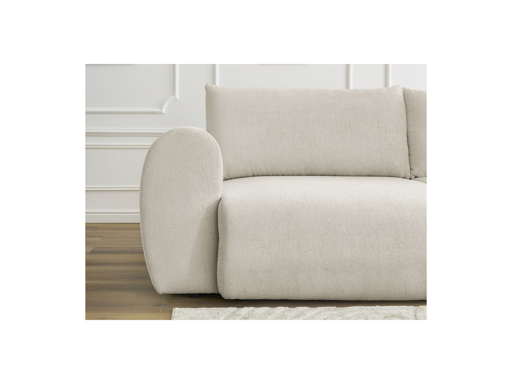 Canapé Droit Convertible Coffre Lucien - Tissu Lisse