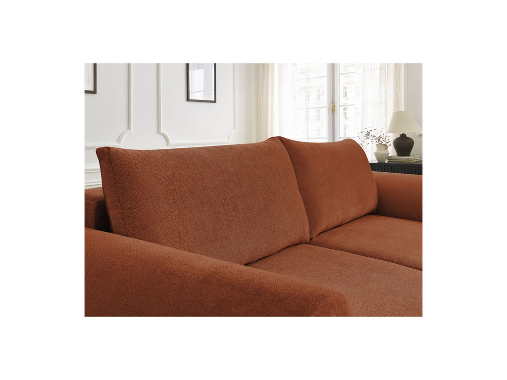 Canapé Droit Convertible Coffre Lucien - Tissu Lisse