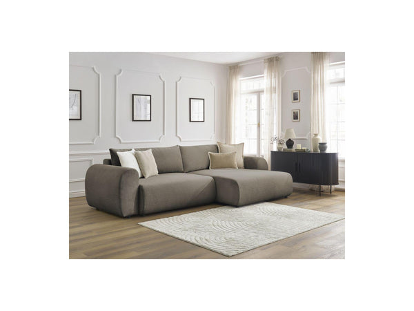 Lucien - Convertible Corner Sofa Bed with Storage - Smooth Fabric - Right-Hand Corner