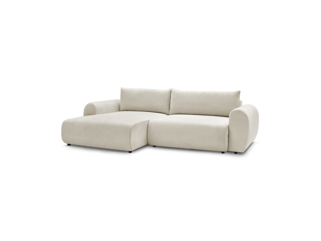 Canapé D'Angle Convertible Coffre Lucien - Tissu Lisse - Angle Gauche