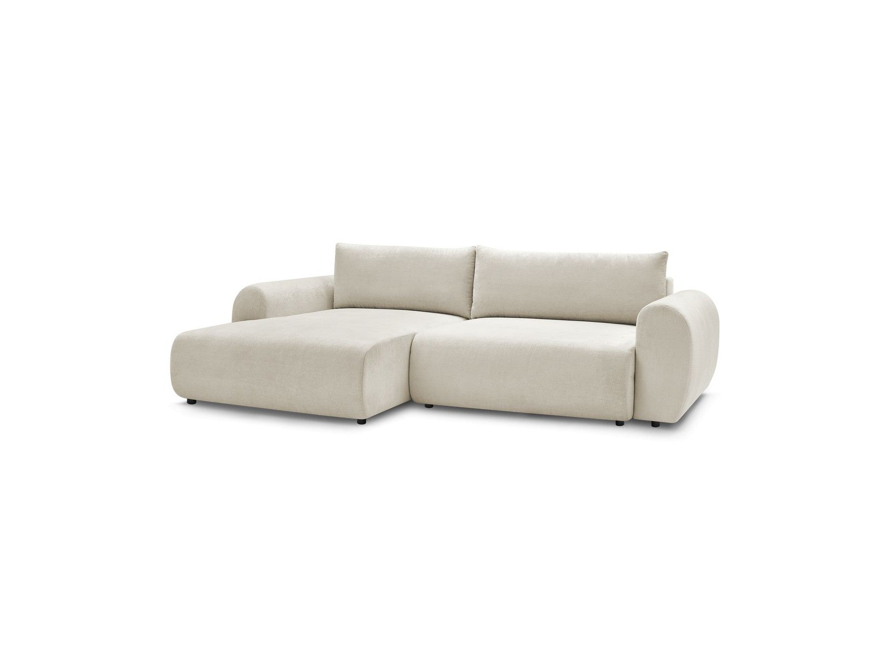 Canapé D'Angle Convertible Coffre Lucien - Tissu Lisse - Angle Gauche