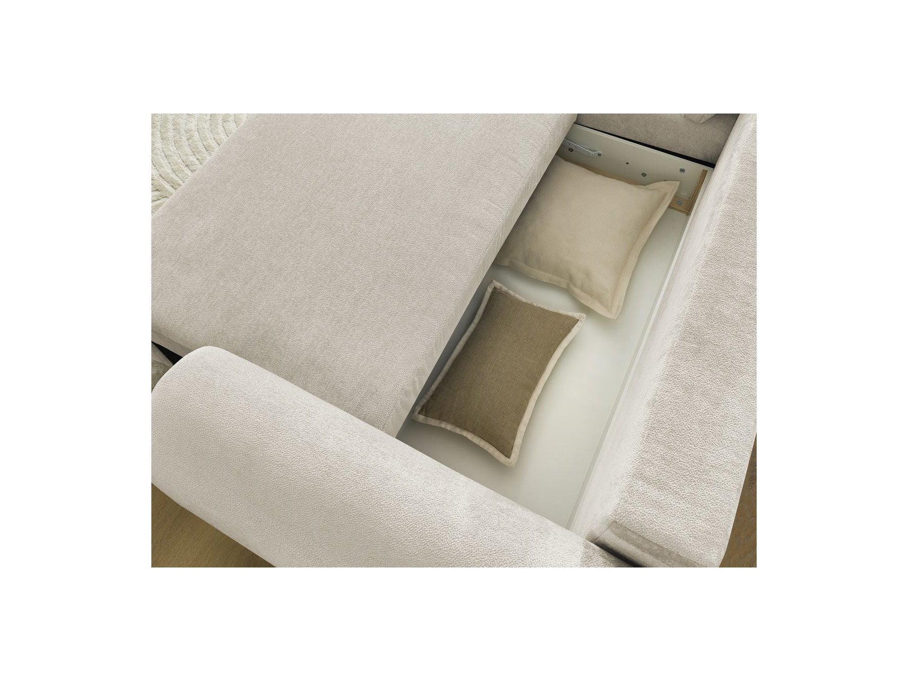 Canapé D'Angle Convertible Coffre Lucien - Tissu Lisse - Angle Gauche