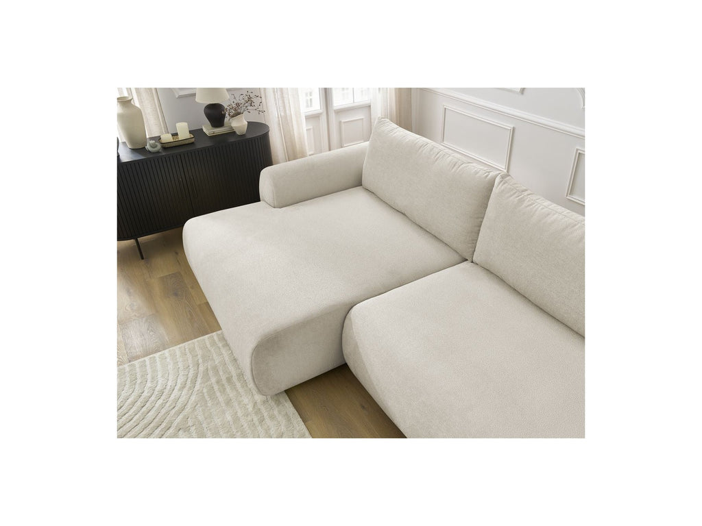 Canapé D'Angle Convertible Coffre Lucien - Tissu Lisse - Angle Gauche