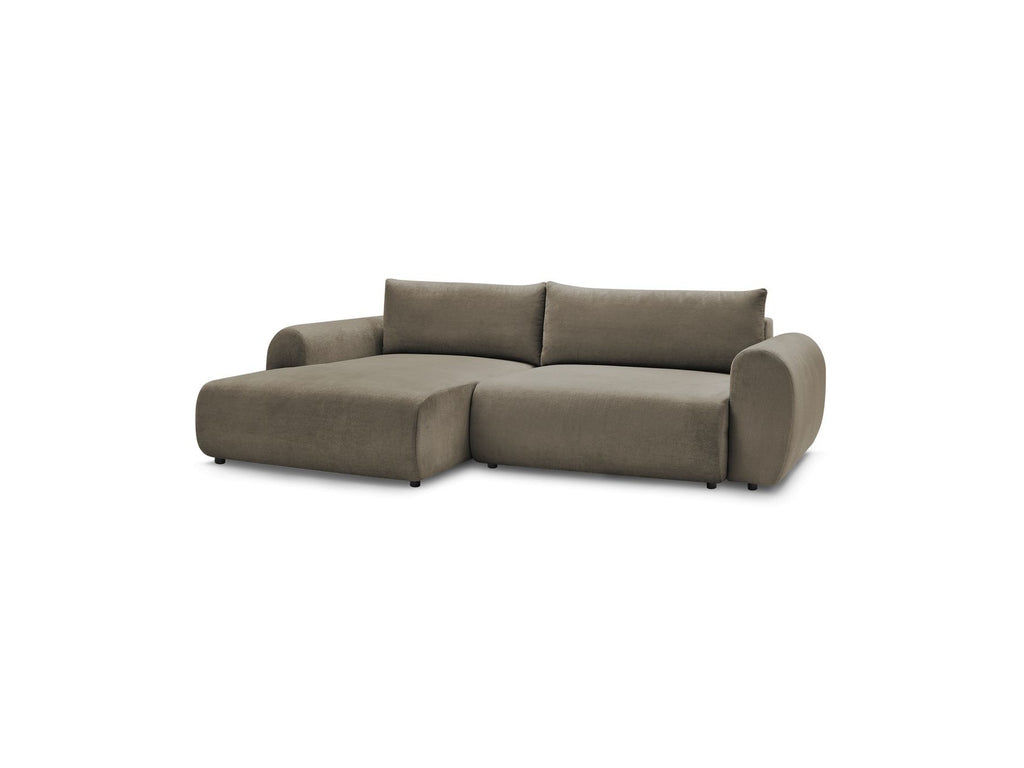 Canapé D'Angle Convertible Coffre Lucien - Tissu Lisse - Angle Gauche