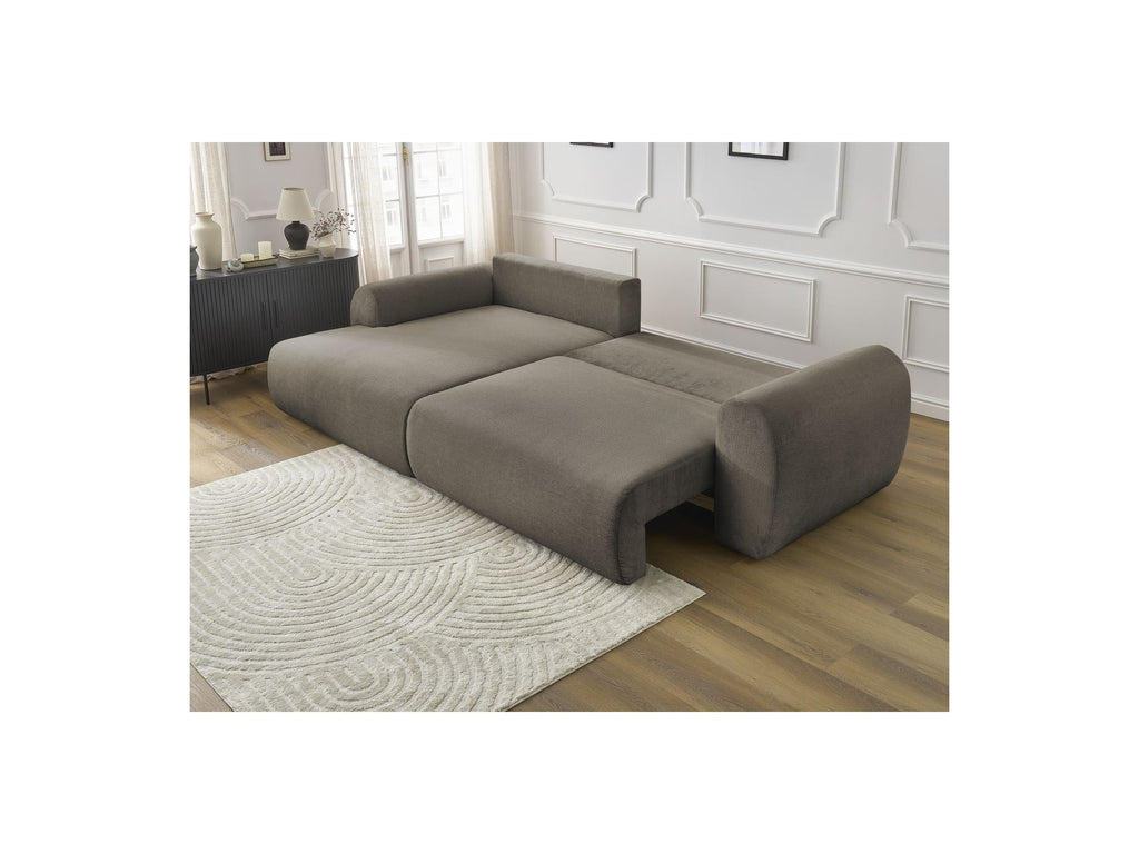 Canapé D'Angle Convertible Coffre Lucien - Tissu Lisse - Angle Gauche
