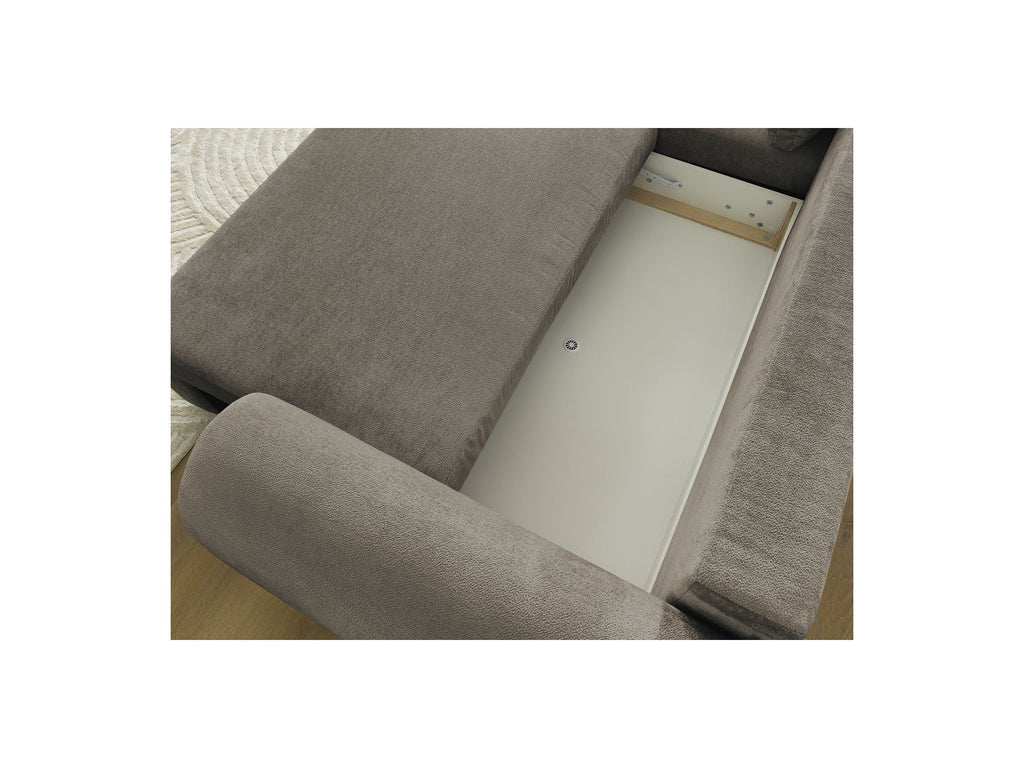 Canapé D'Angle Convertible Coffre Lucien - Tissu Lisse - Angle Gauche