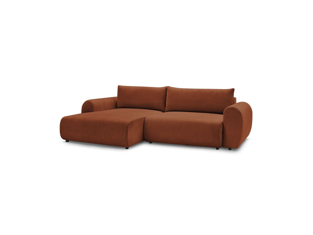 Canapé D'Angle Convertible Coffre Lucien - Tissu Lisse - Angle Gauche