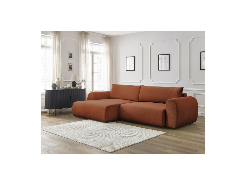 Canapé D'Angle Convertible Coffre Lucien - Tissu Lisse - Angle Gauche