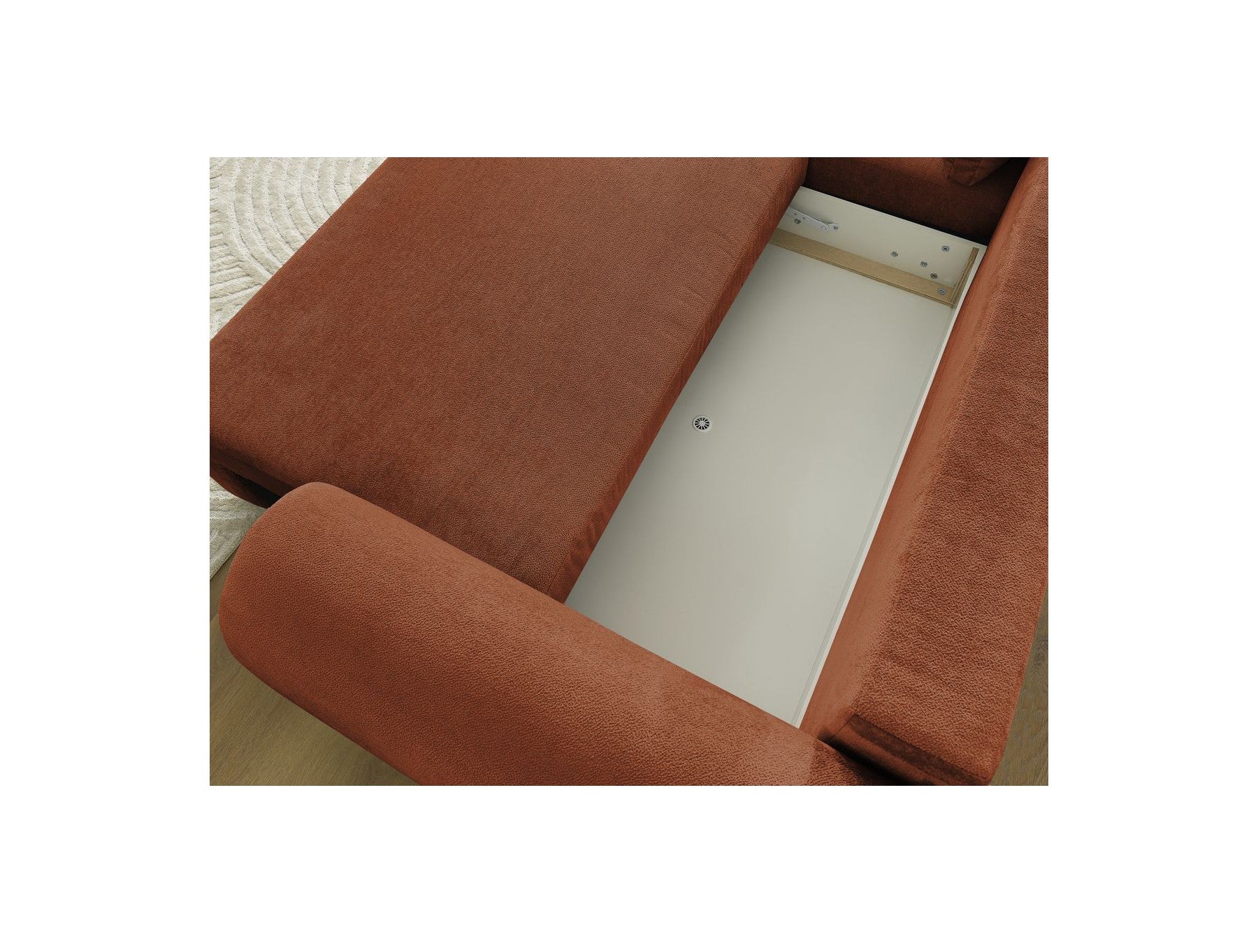 Canapé D'Angle Convertible Coffre Lucien - Tissu Lisse - Angle Gauche