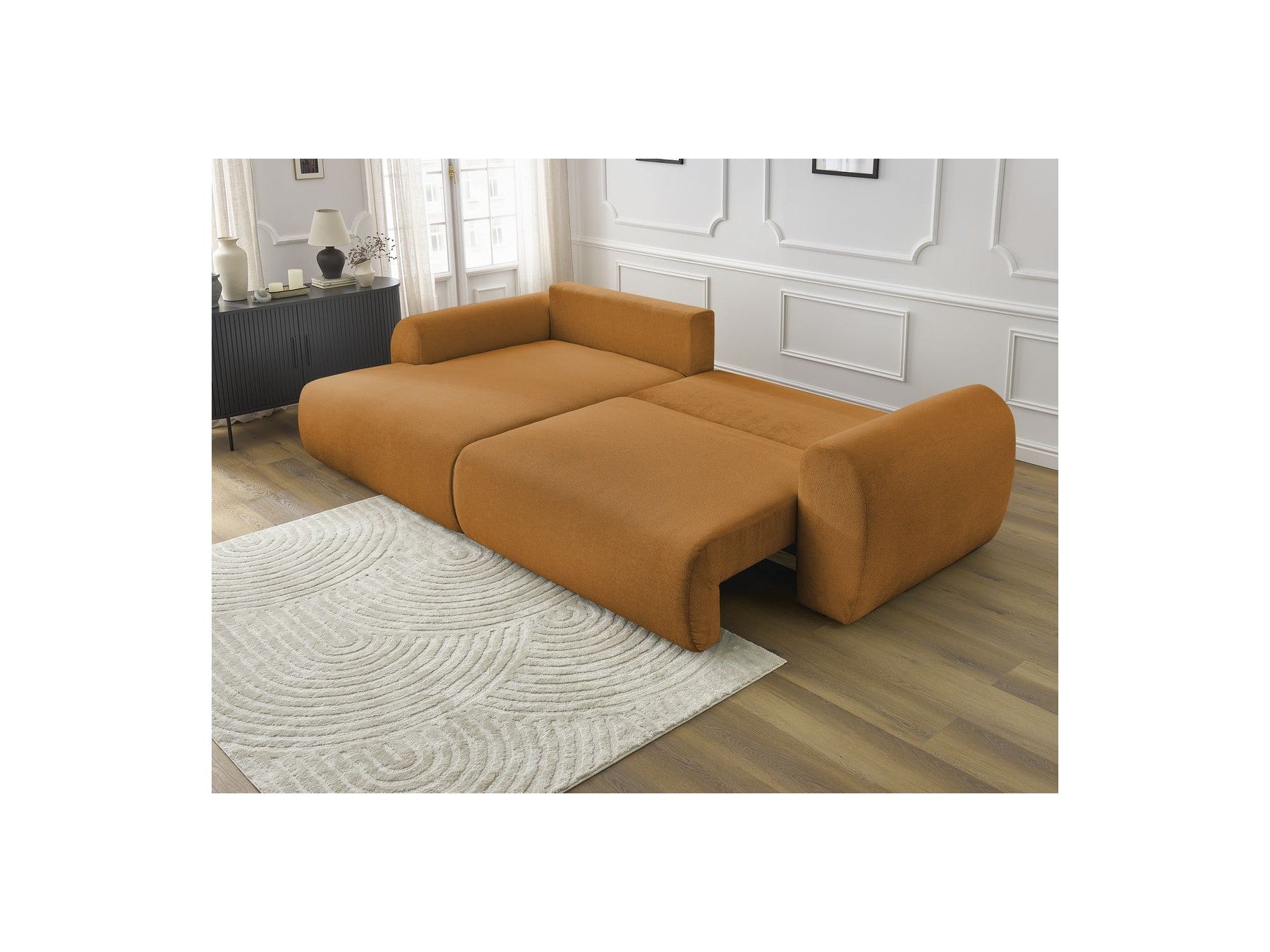 Canapé D'Angle Convertible Coffre Lucien - Tissu Lisse - Angle Gauche