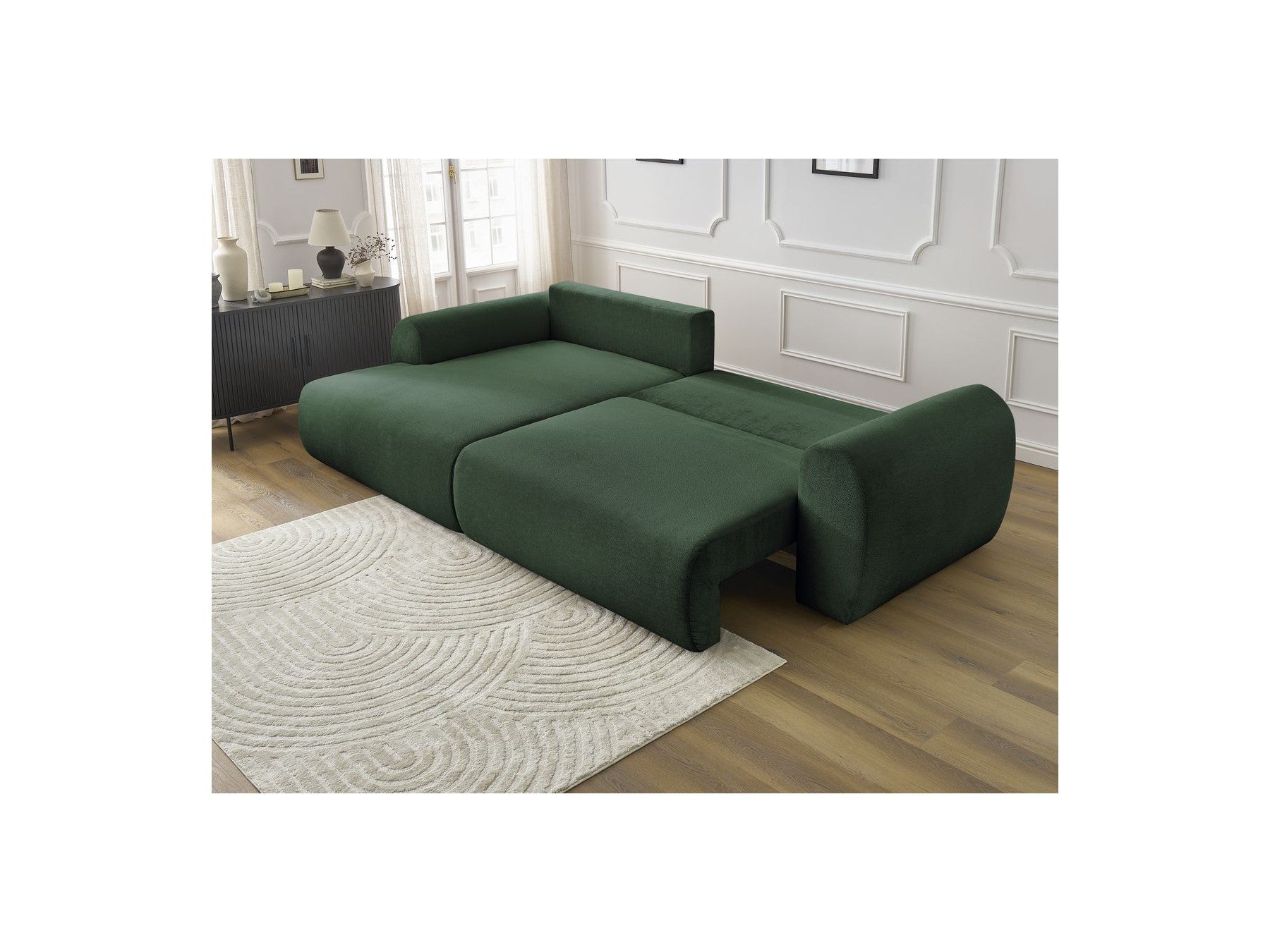 Canapé D'Angle Convertible Coffre Lucien - Tissu Lisse - Angle Gauche