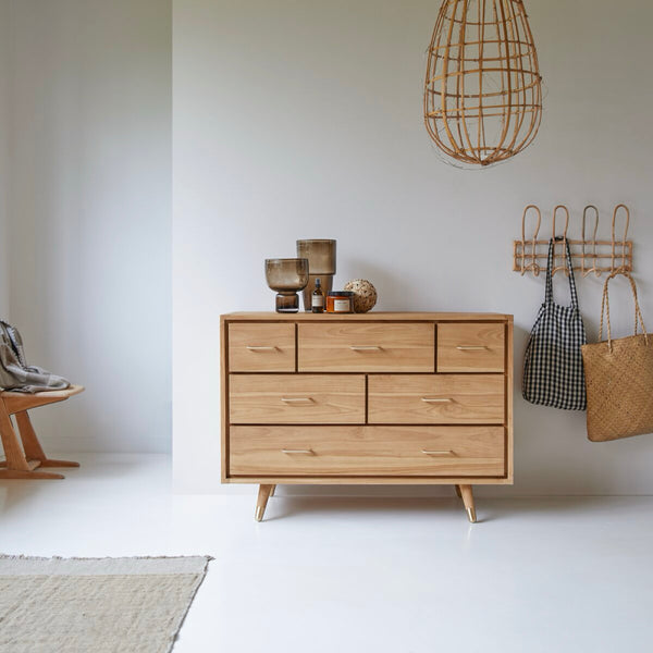 Kort - Komoda - Teak - Naturalny
