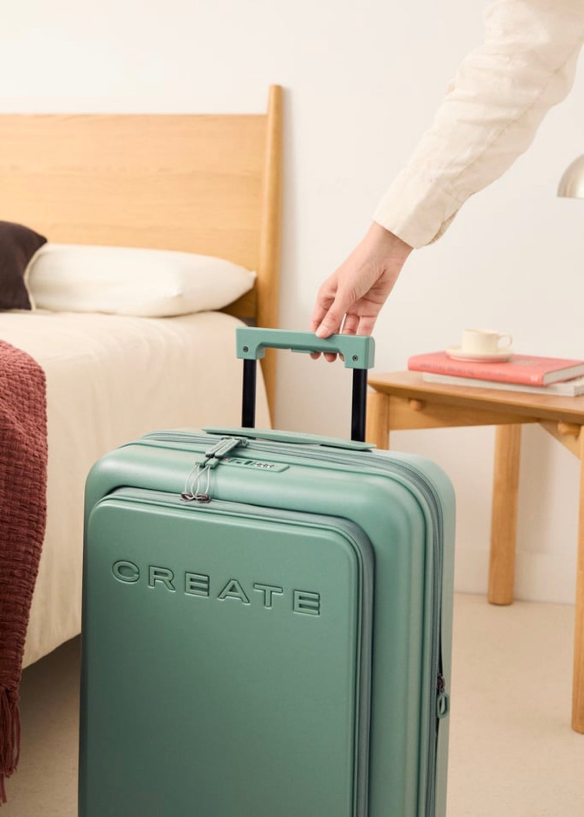 Luggage Studio Pocket - Valise Rigide Extensible Compatible Compagnies Low Cost - Sauge