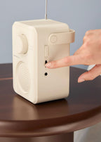 Radio Speaker Studio - Portable AM/FM 5W Radio with Built-in Speaker - Off-White