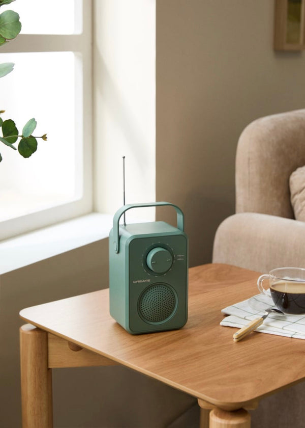 Radio Speaker Studio - Radio Portatile AM/FM 5W & Altoparlante Integrato - Salvia