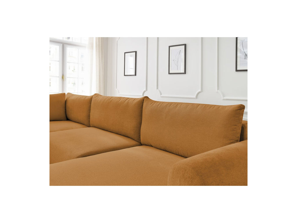 Canapé Panoramique Convertible Coffre - Lucien - Tissu Lisse - Angle Droit