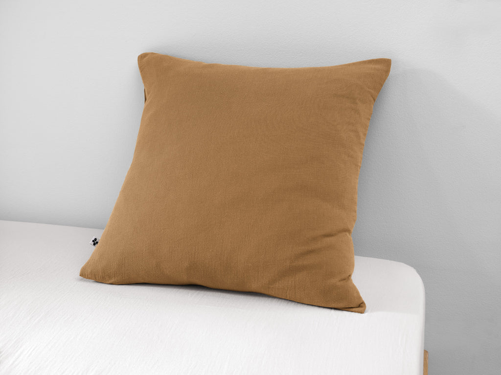 Gaia - Taie D'Oreiller - Double Gaze De Coton - Camel