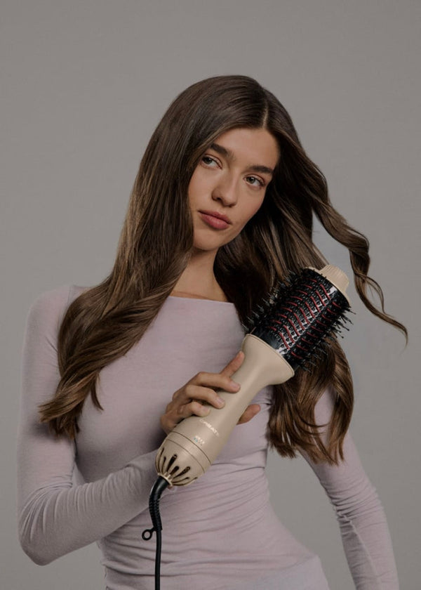 Ceramic Led Volume Styler - Spazzola Volumizzante Con Doppio Trattamento Led - Sabbia