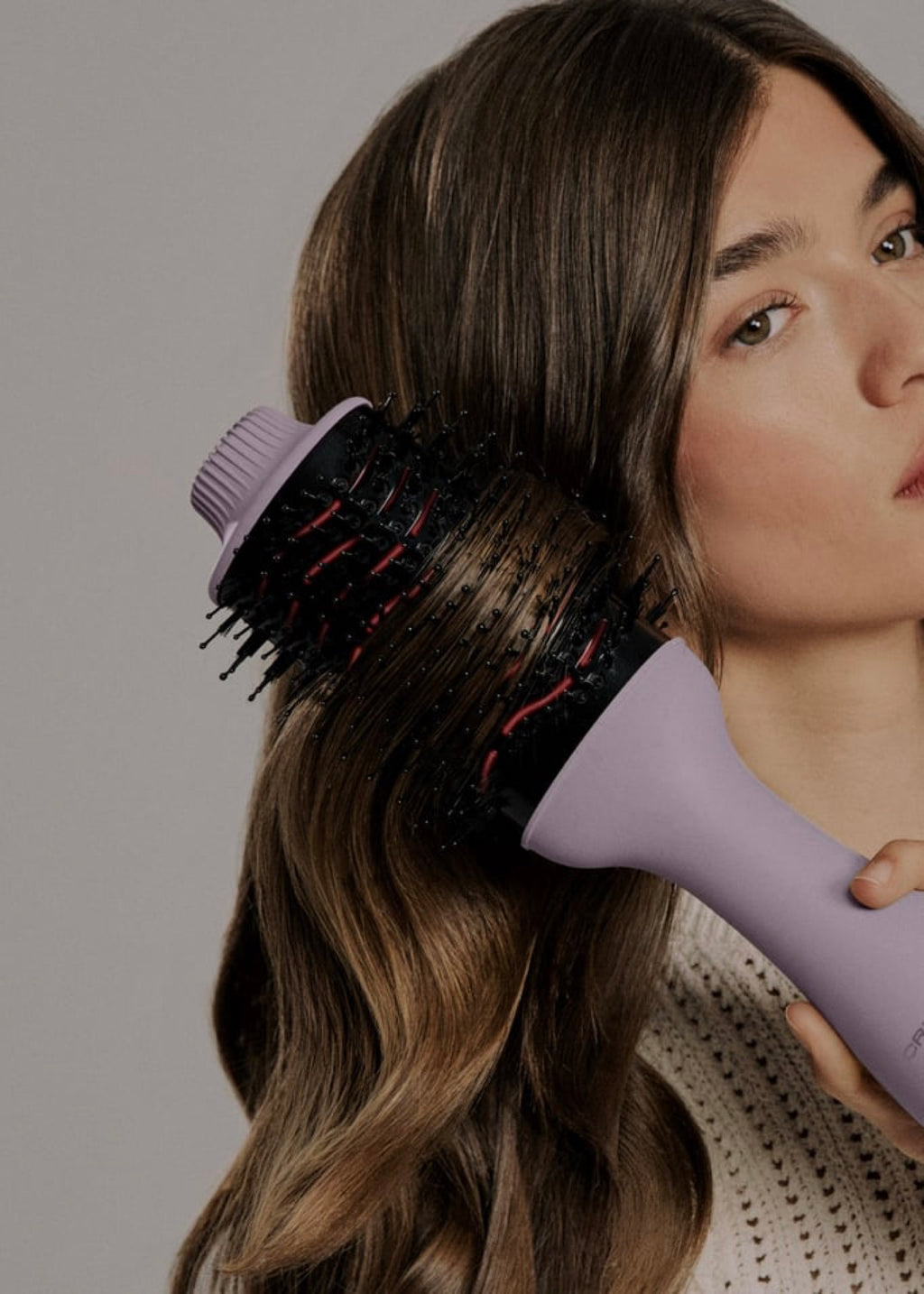 Ceramic LED Volume Styler - Volumising Brush with Dual LED Treatment - Lavender
