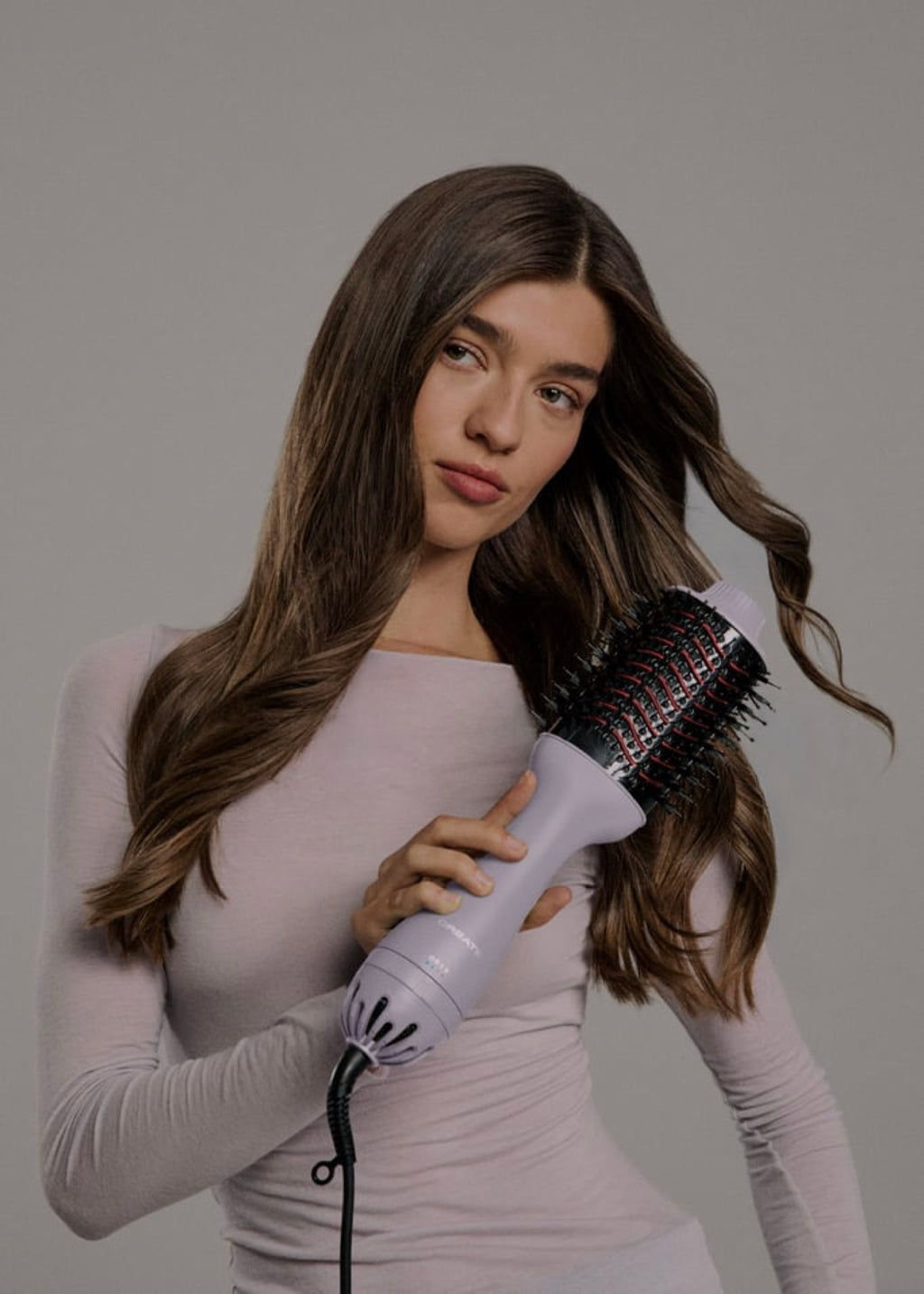 Ceramic LED Volume Styler - Volumising Brush with Dual LED Treatment - Lavender