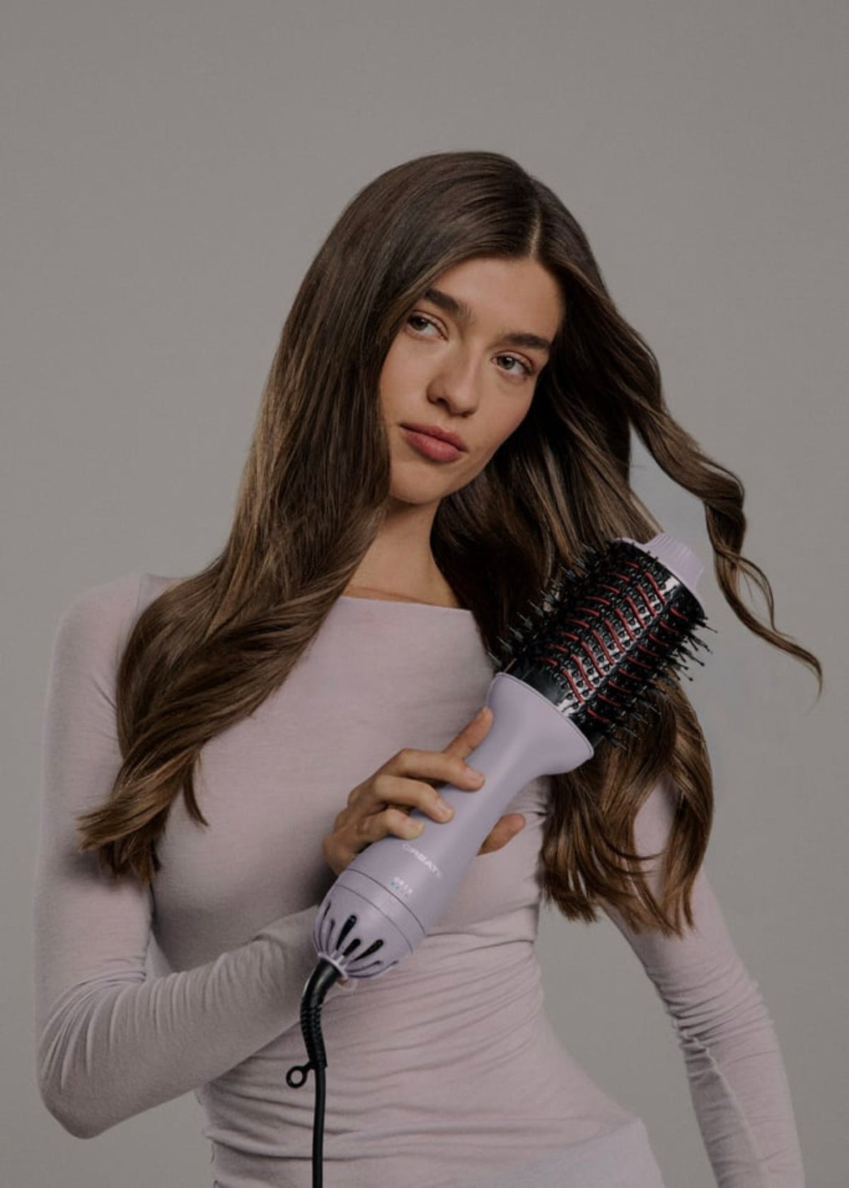 Ceramic LED Volume Styler - Volumising Brush with Dual LED Treatment - Lavender