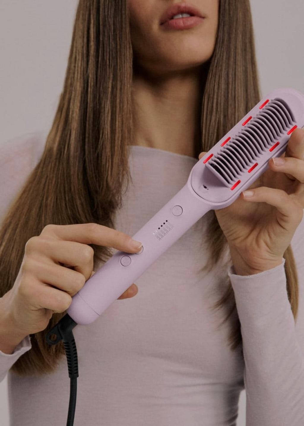 Ion Led Styler - Cepillo Alisador Iónico Con Tratamiento Led - Lavanda