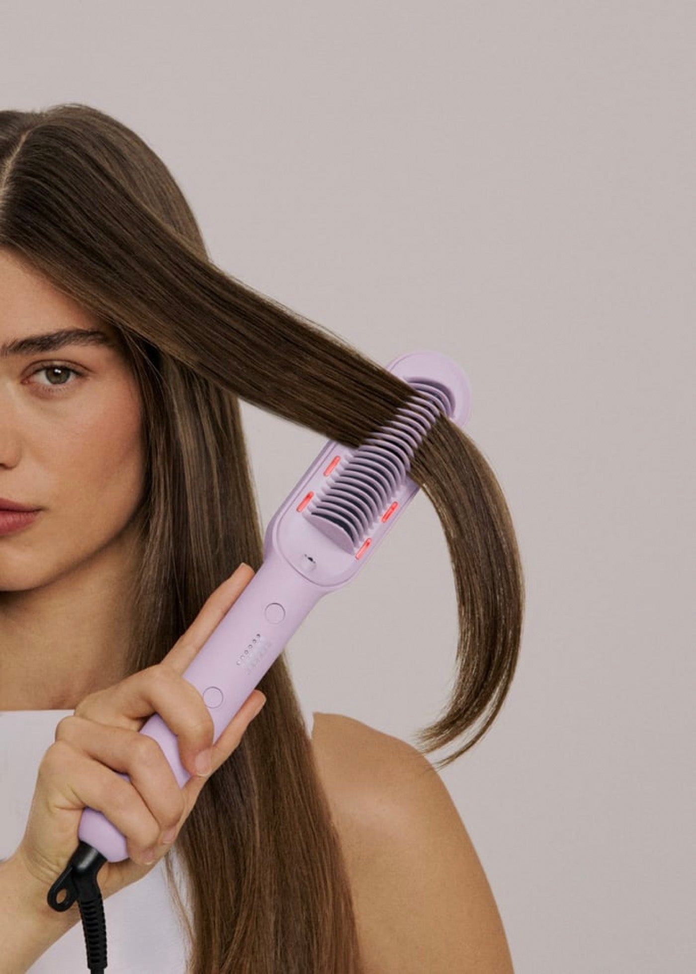 Ion Led Styler - Cepillo Alisador Iónico Con Tratamiento Led - Lavanda