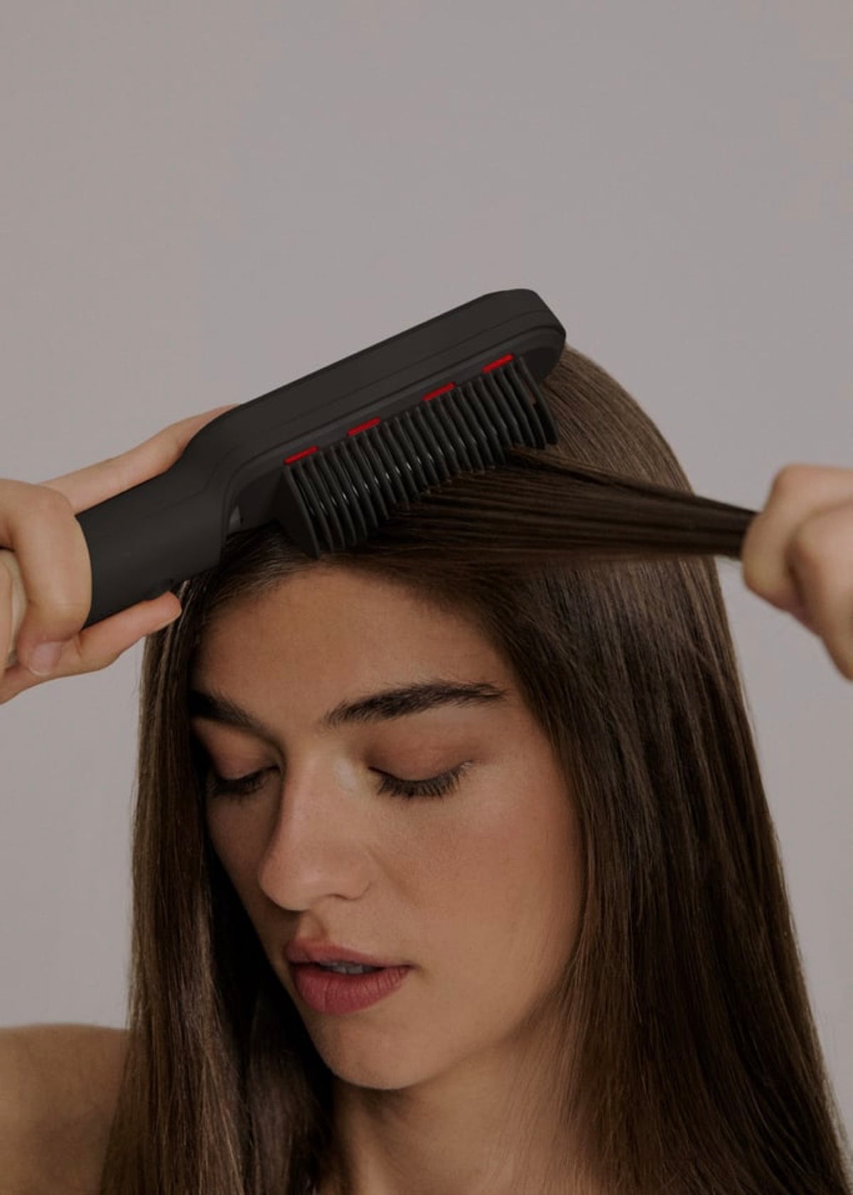 Ion LED Styler - Ionic Straightening Brush with LED Treatment - Black