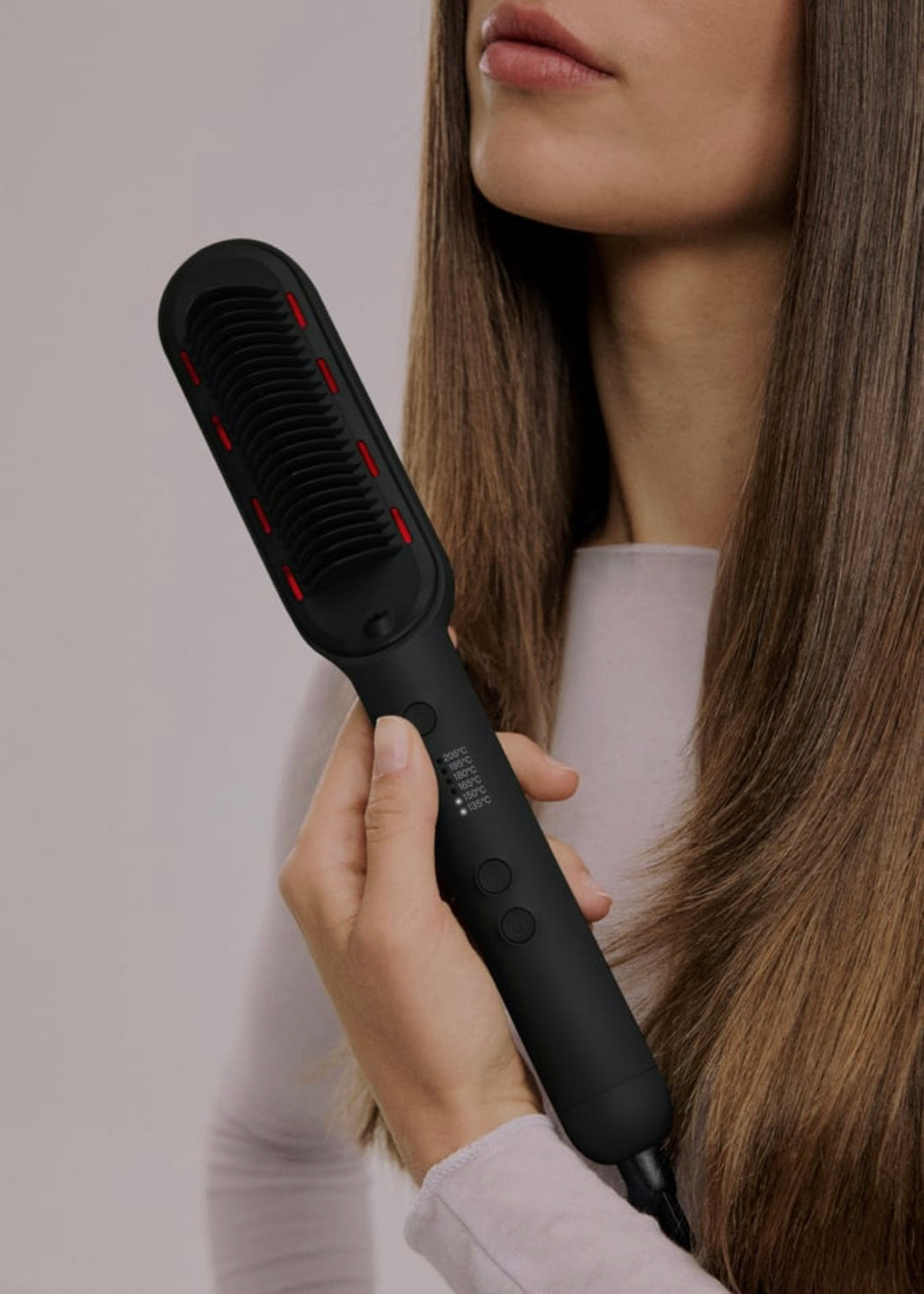 Ion LED Styler - Ionic Straightening Brush with LED Treatment - Black