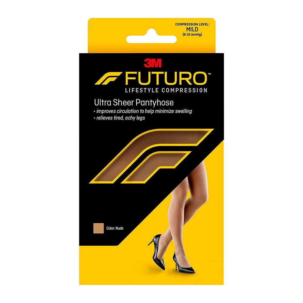 3M Futuro Ultra Sheer Pantyhose Mild Compression Comfort Silky Soft, X-Large, Nude, 1 Pair