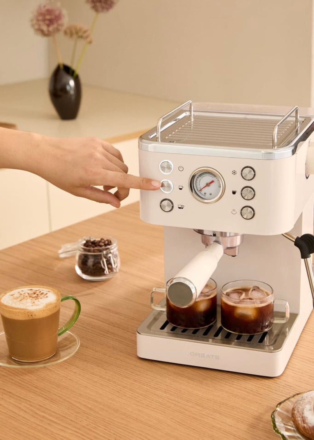 Thera Classic Cold Brew - Machine À Expresso 20 Bars Avec Fonction Café Froid - Blanc Cassé