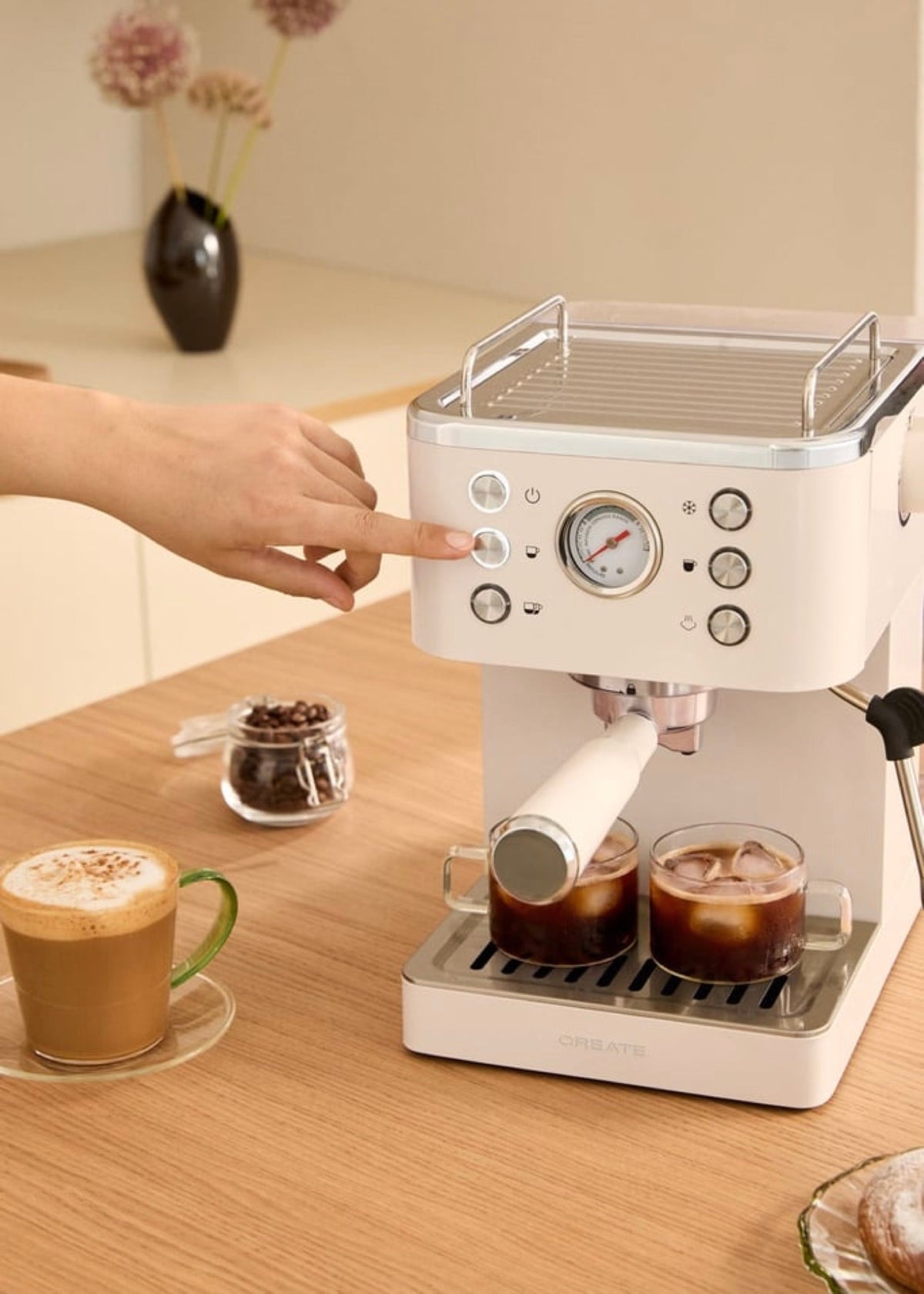 Thera Classic Cold Brew - Machine À Expresso 20 Bars Avec Fonction Café Froid - Blanc Cassé