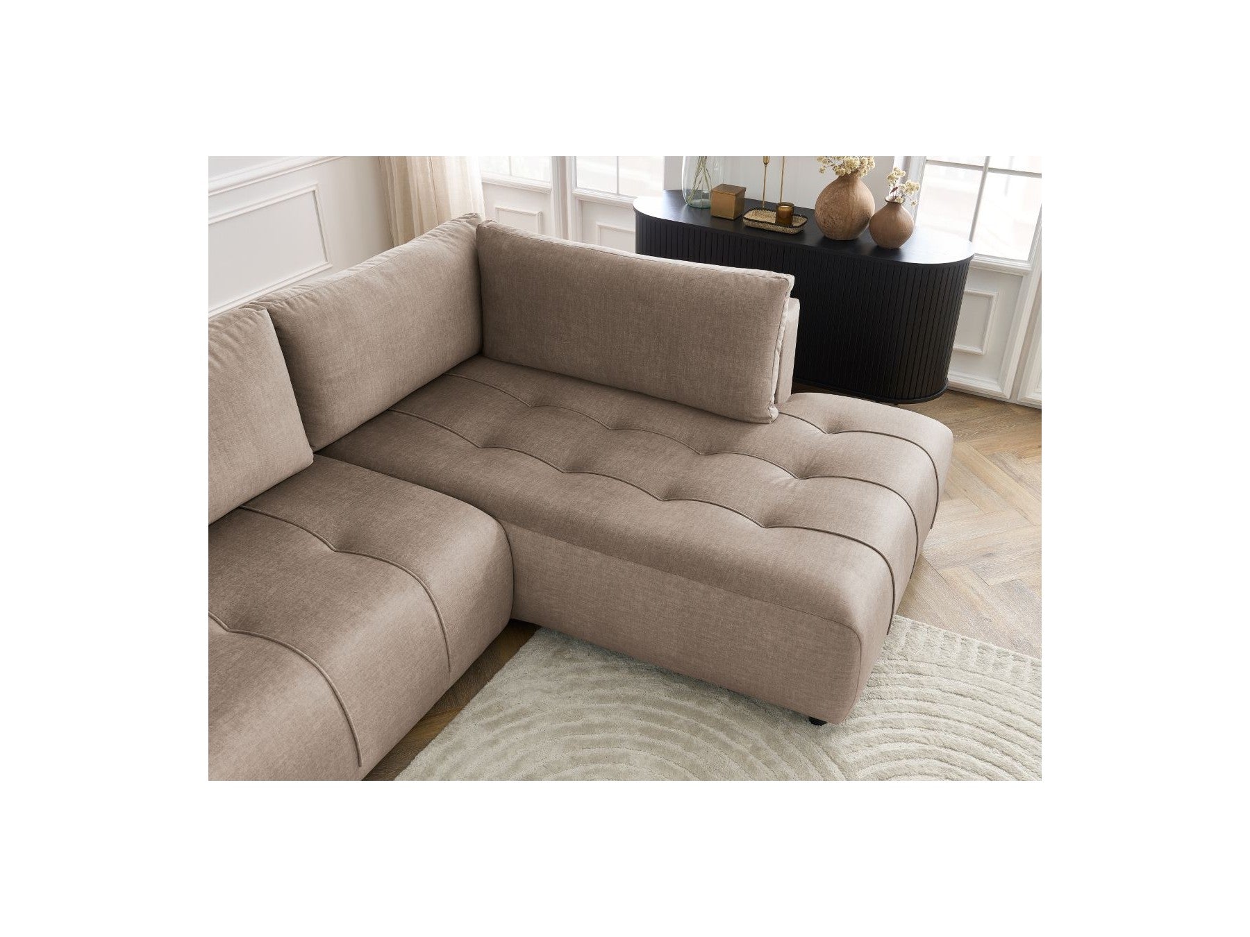 Arsene - L-shaped Convertible Corner Sofa with Storage - Velvet - Right-hand Corner