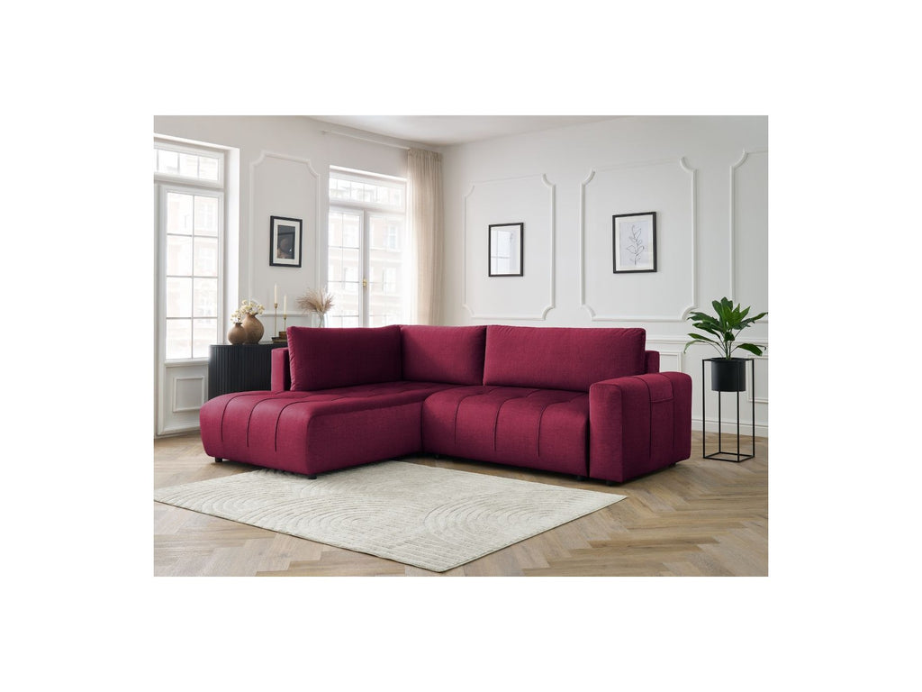 Arsene - Canapé D'Angle L Convertible Coffre - Velours - Angle Gauche