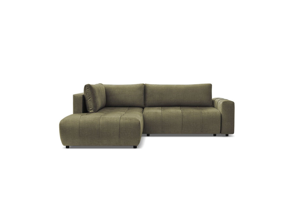 Arsene - Canapé D'Angle L Convertible Coffre - Velours - Angle Gauche