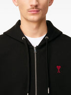 Ami Paris - Ami De Coeur Zipped Hoodie – Black