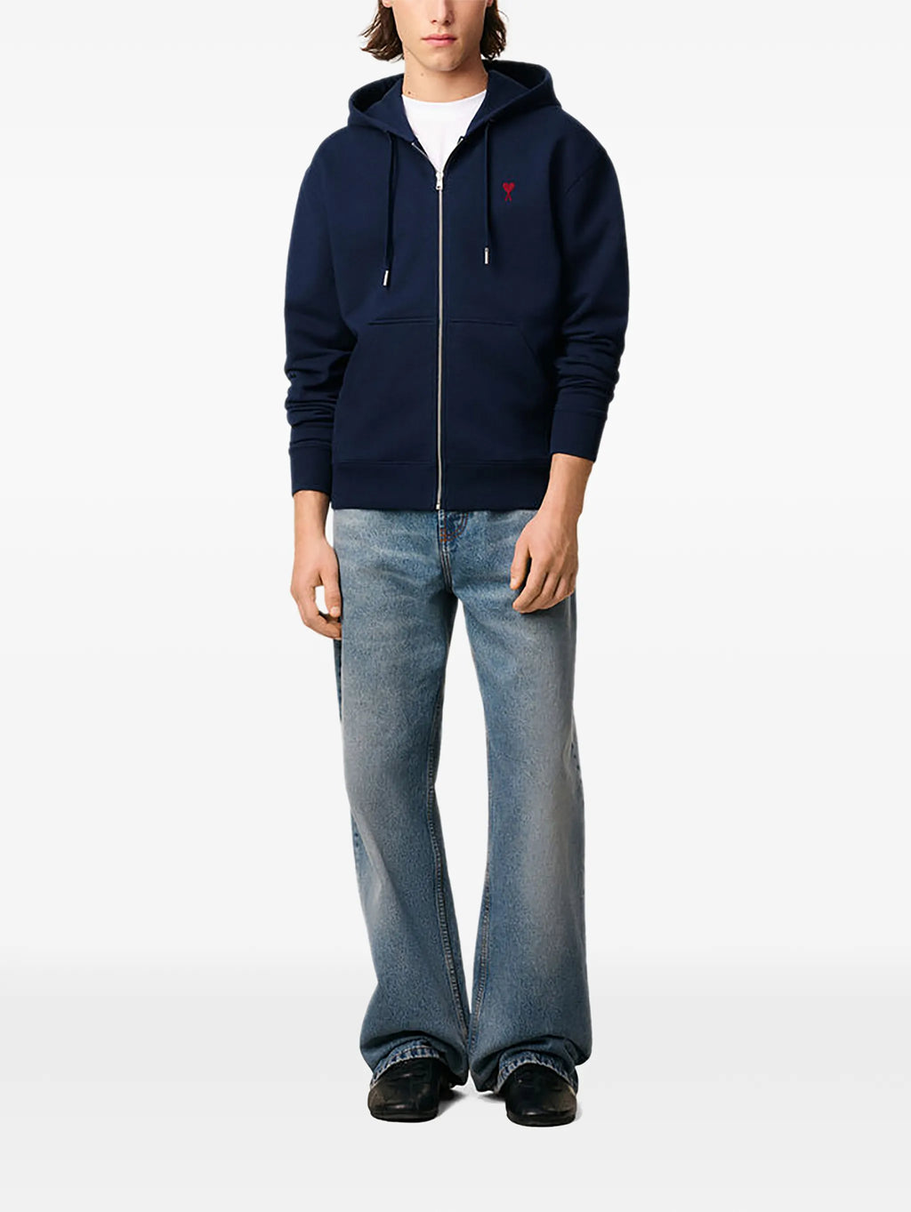 Sudadera con capucha y cremallera Ami De Coeur – Ami Paris – Navy