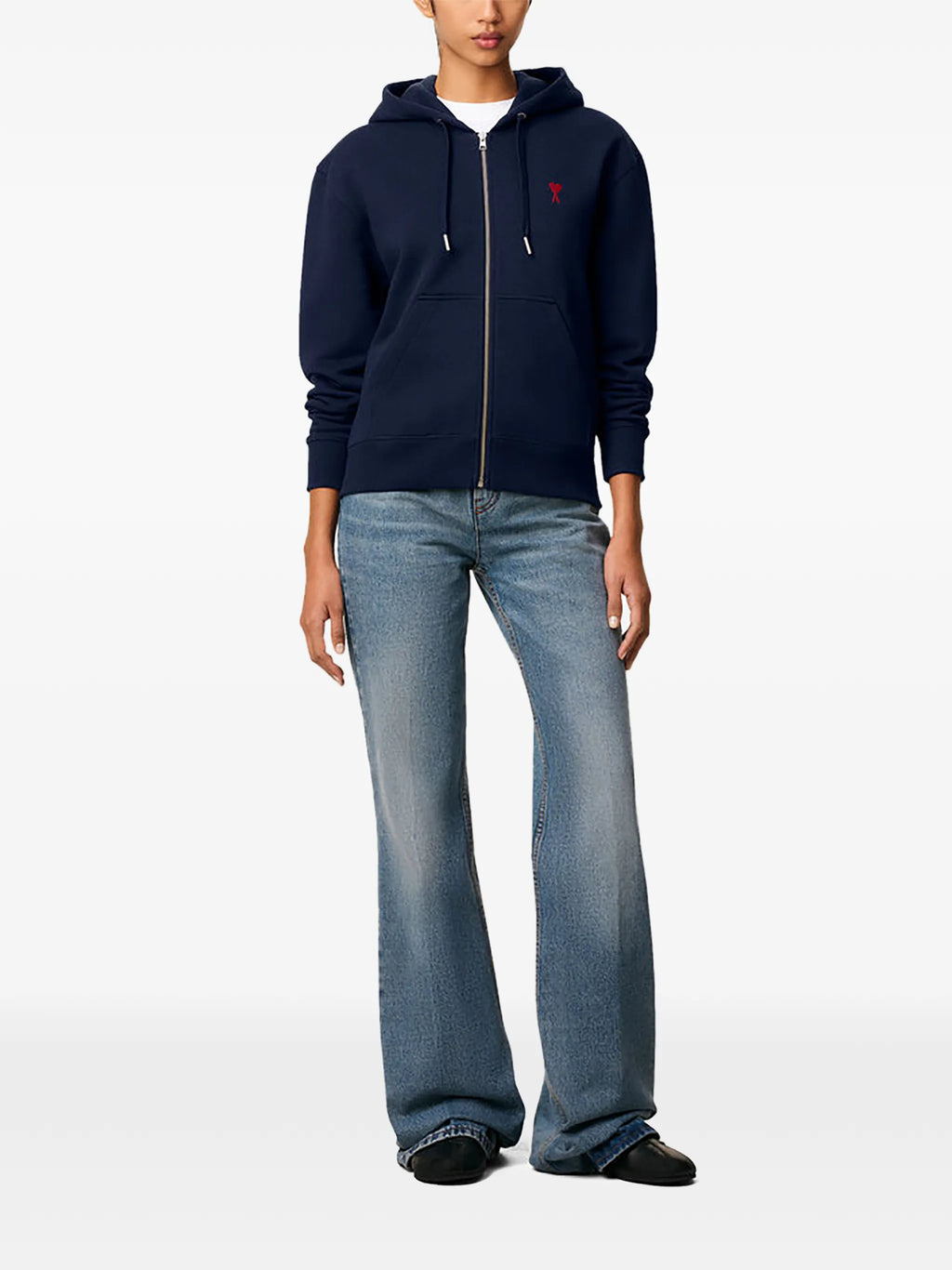 Sudadera con capucha y cremallera Ami De Coeur – Ami Paris – Navy