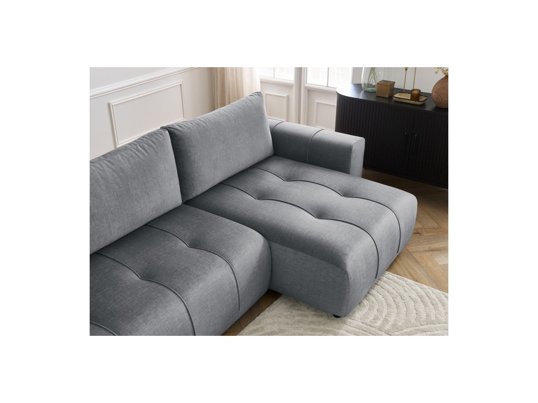 Arsene - Canapé D'Angle Réversible Convertible Coffre - Velours