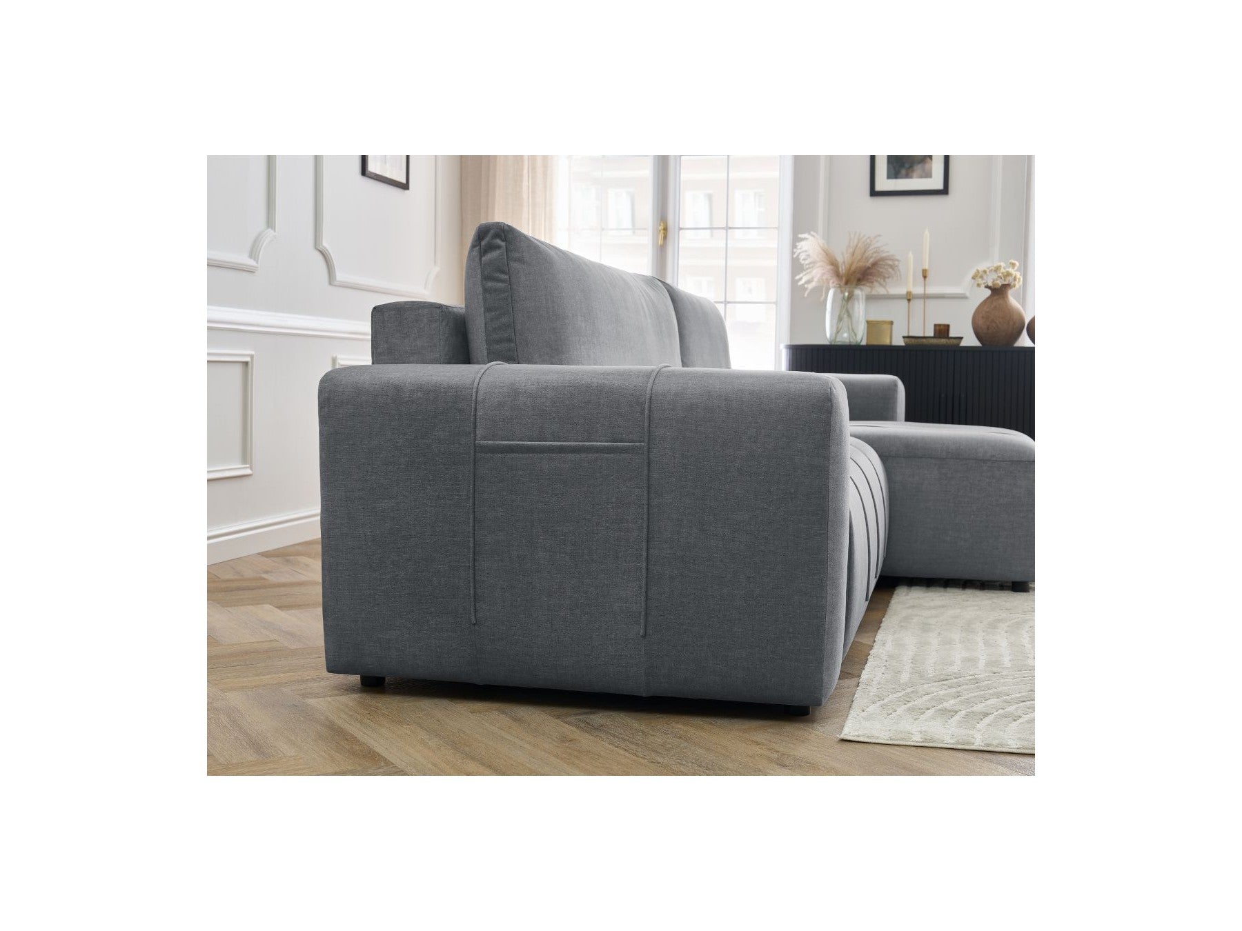 Arsene - Canapé D'Angle Réversible Convertible Coffre - Velours