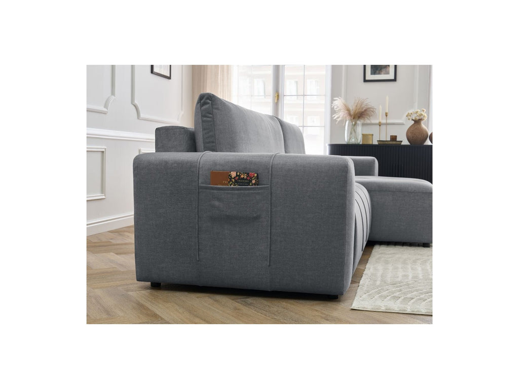 Arsene - Canapé D'Angle Réversible Convertible Coffre - Velours