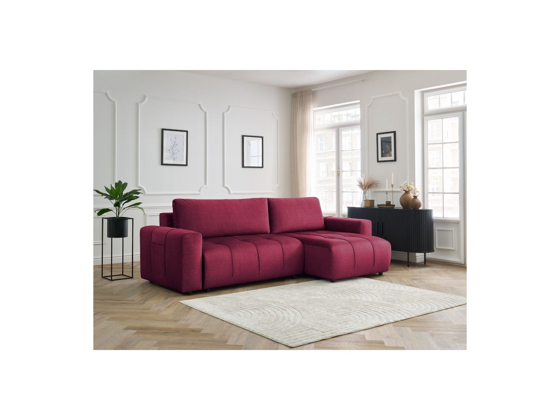 Arsene - Canapé D'Angle Réversible Convertible Coffre - Velours