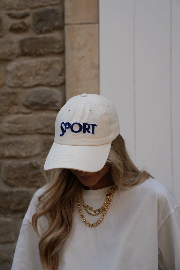 Roby Embroidered Cap - Cream