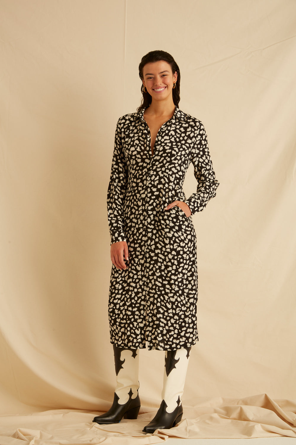 Riviera Dress - City Pop Print Black