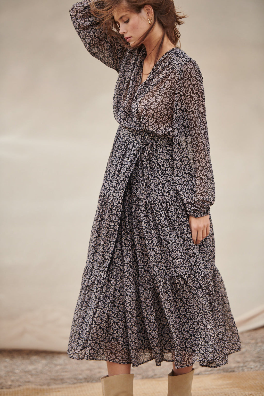 Rubi Dress - Lilac Lurex Black