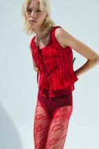 Top Drapé En Mousseline Bluma - Red