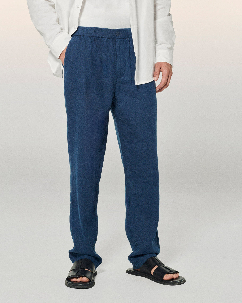 Straight-Leg Trousers - Navy - Men